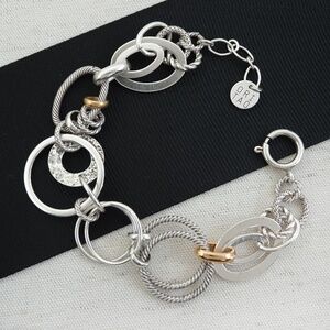 Silver Multi Ring Bracelet by Ori Tao Bijoux. NWT